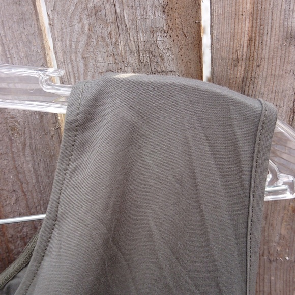 Pretty Garden One Shoulder Strap Tank Top Flowy Green Dress - Picture 3 of 16